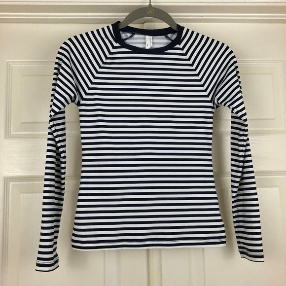 Banana Republic rash guard swim top sun protection long sleeve stripes rashguard - Picture 1 of 9